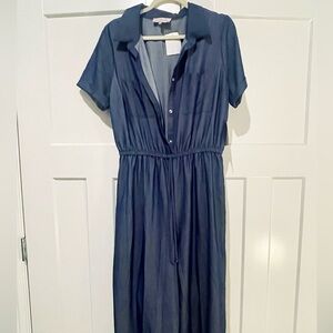 Chic Navy Button-Up Jumpsuit